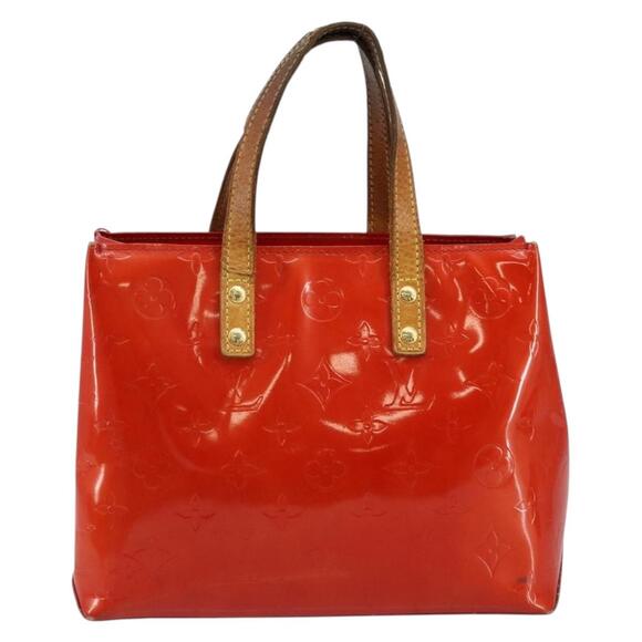LOUIS VUITTON Monogram Vernis Reade PM Hand Bag Red Rouge M91088 - Picture 2 of 13